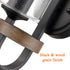 Napoli Industrial Seeded Cylindrical Glass Wall Sconce | Farmhouse Black & Wood Grain Finish